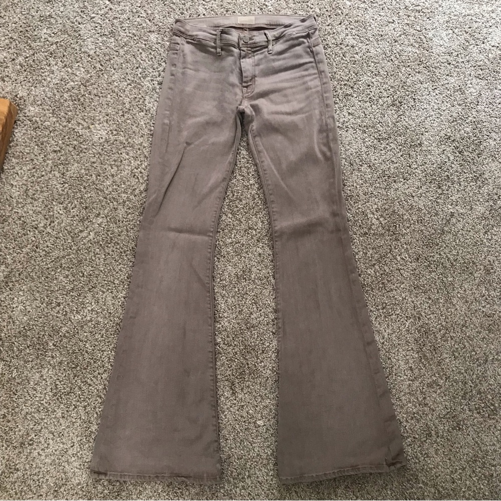 Mother Tan Flare Denim HigHugger Jeans
